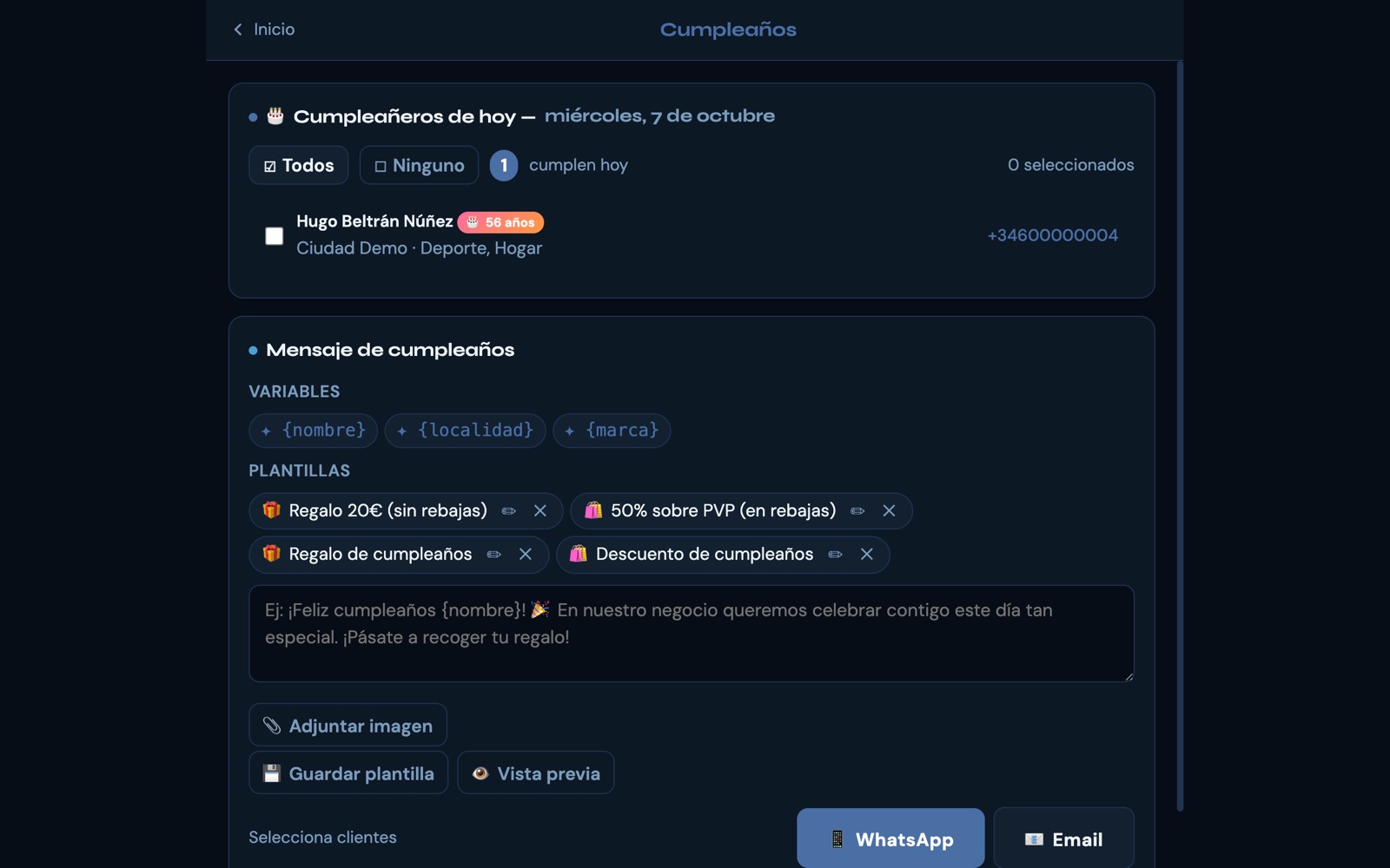 Cumpleaños del día con plantillas de felicitación